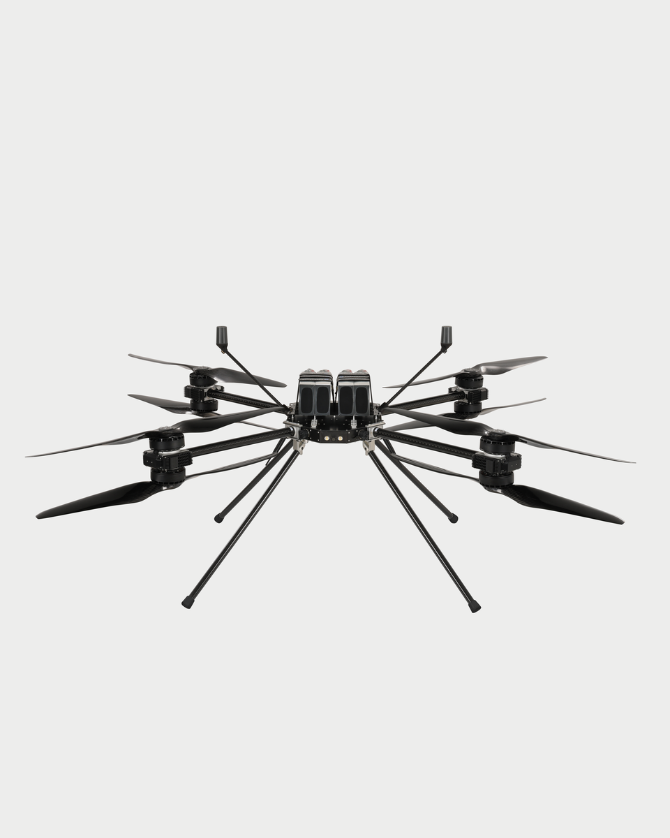 The Callisto 75 heavy-lift multirotor, arms and rotors extended